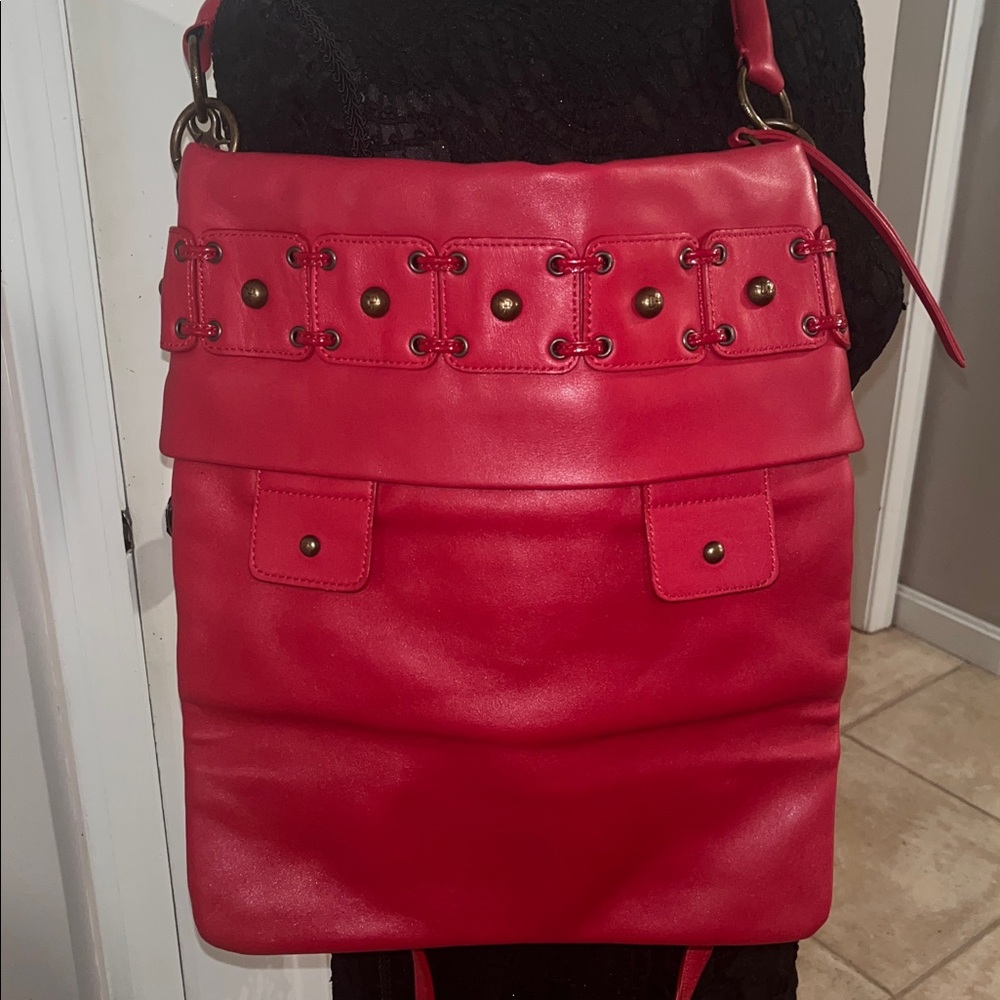 Donald J. Pliner Red Leather Bag